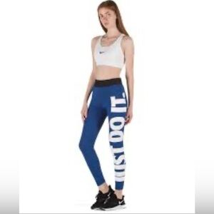 Nike Blue and White Leggings